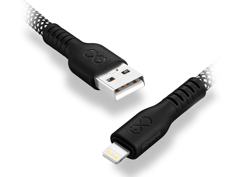 EXC USB A-Lightning eXc IMMORTAL kábel, 0,9 m, fekete